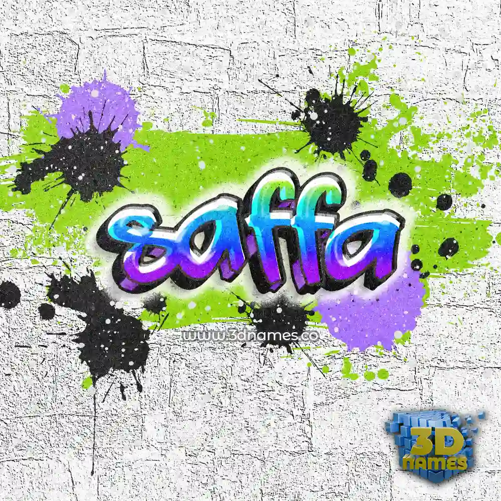 saffa in Graffiti Grunge style - 3D name wallpaper