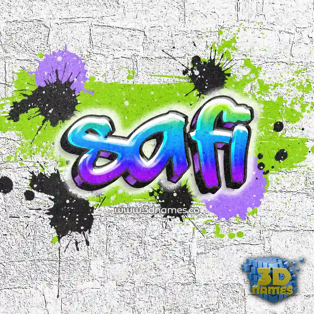 safi in Graffiti Grunge style - 3D name wallpaper