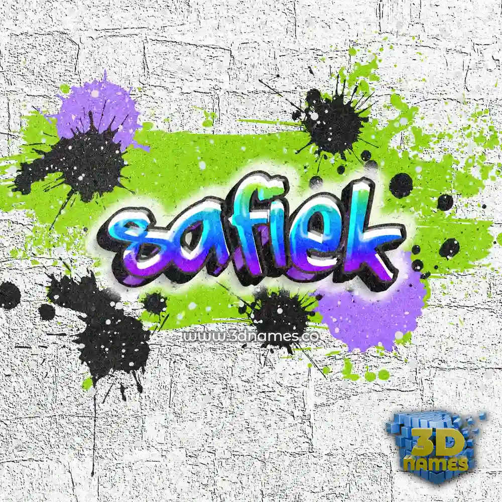 safiek in Graffiti Grunge style - 3D name wallpaper