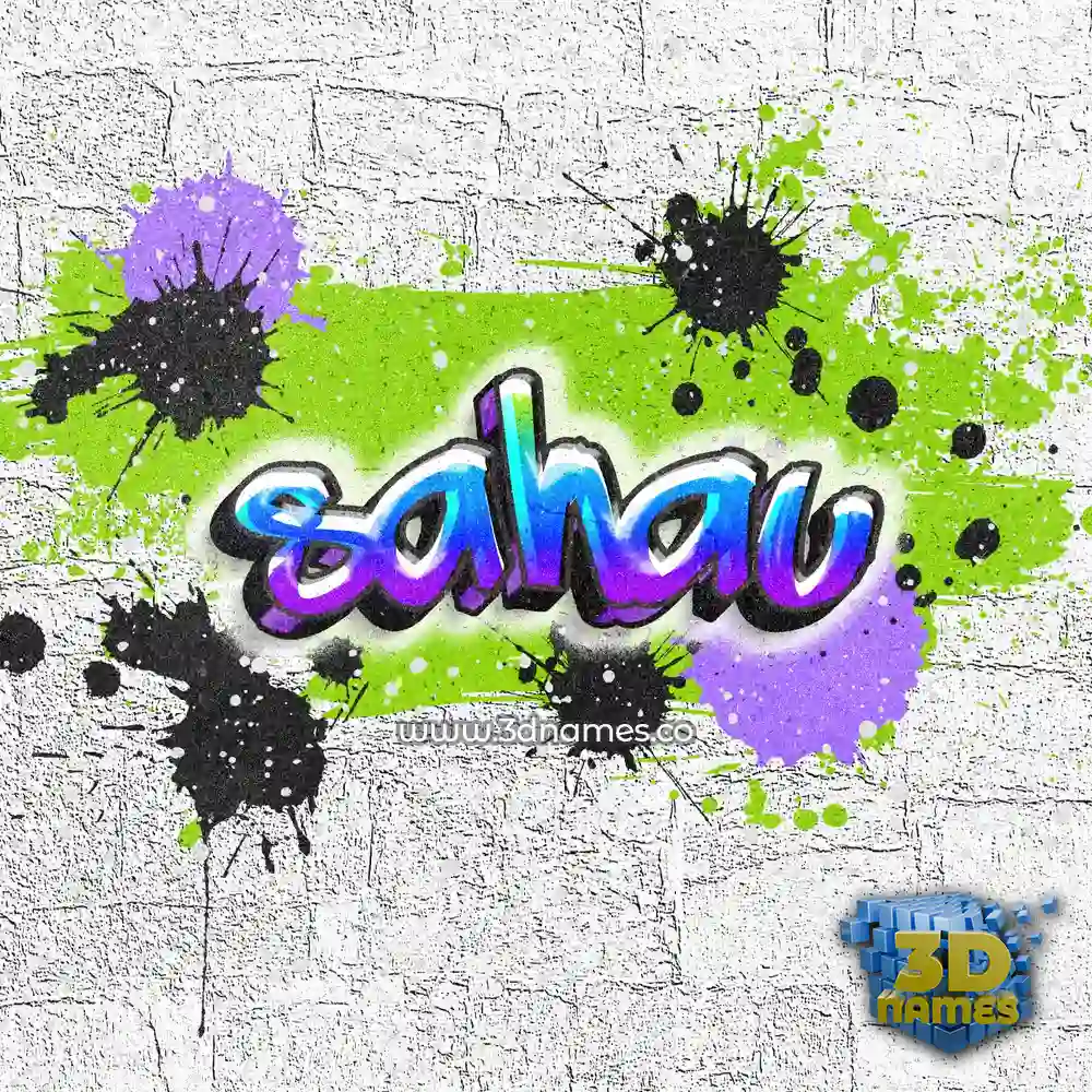 sahau in Graffiti Grunge style - 3D name wallpaper