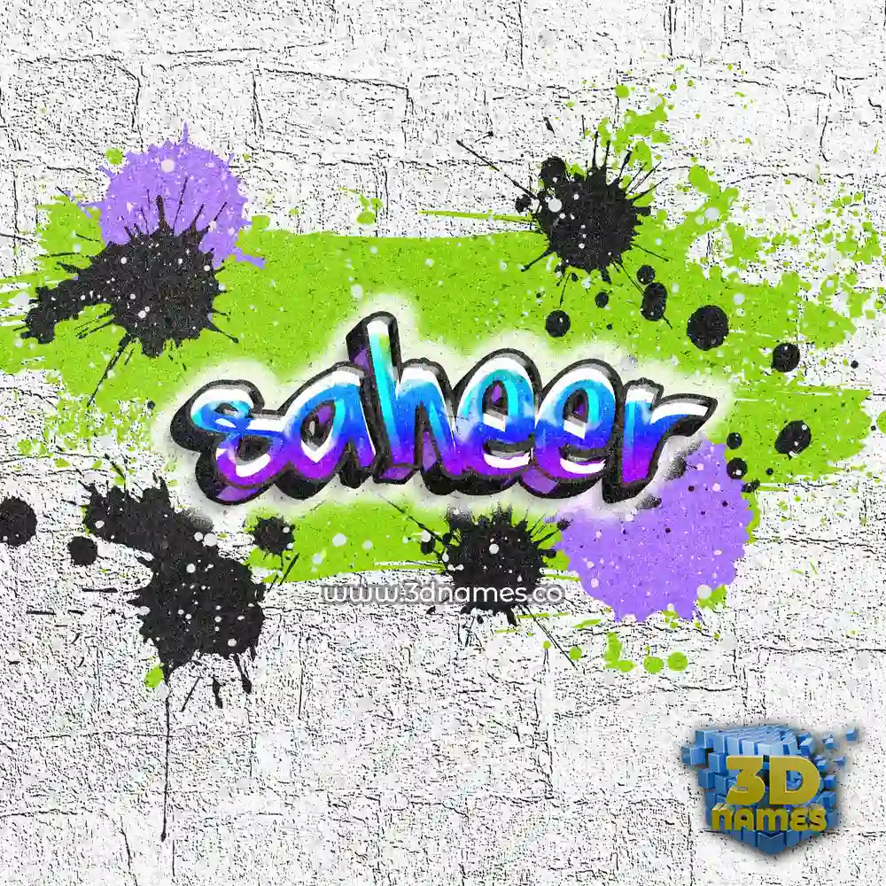 saheer in Graffiti Grunge style - 3D name wallpaper