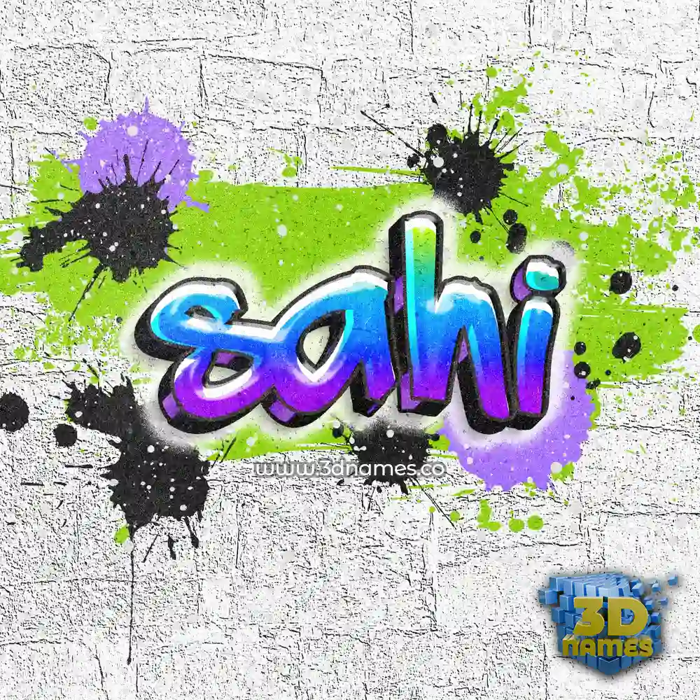 sahi in Graffiti Grunge style - 3D name wallpaper