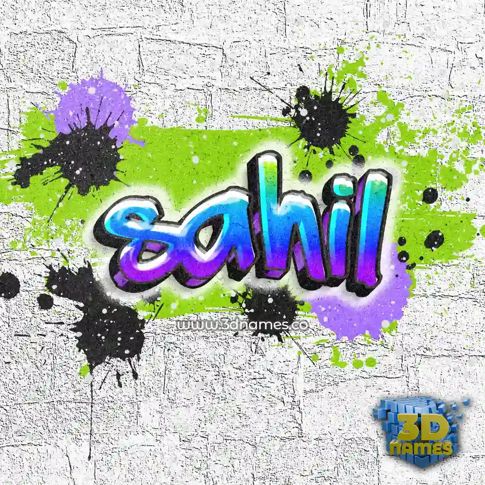 sahil in Graffiti Grunge style - 3D name wallpaper