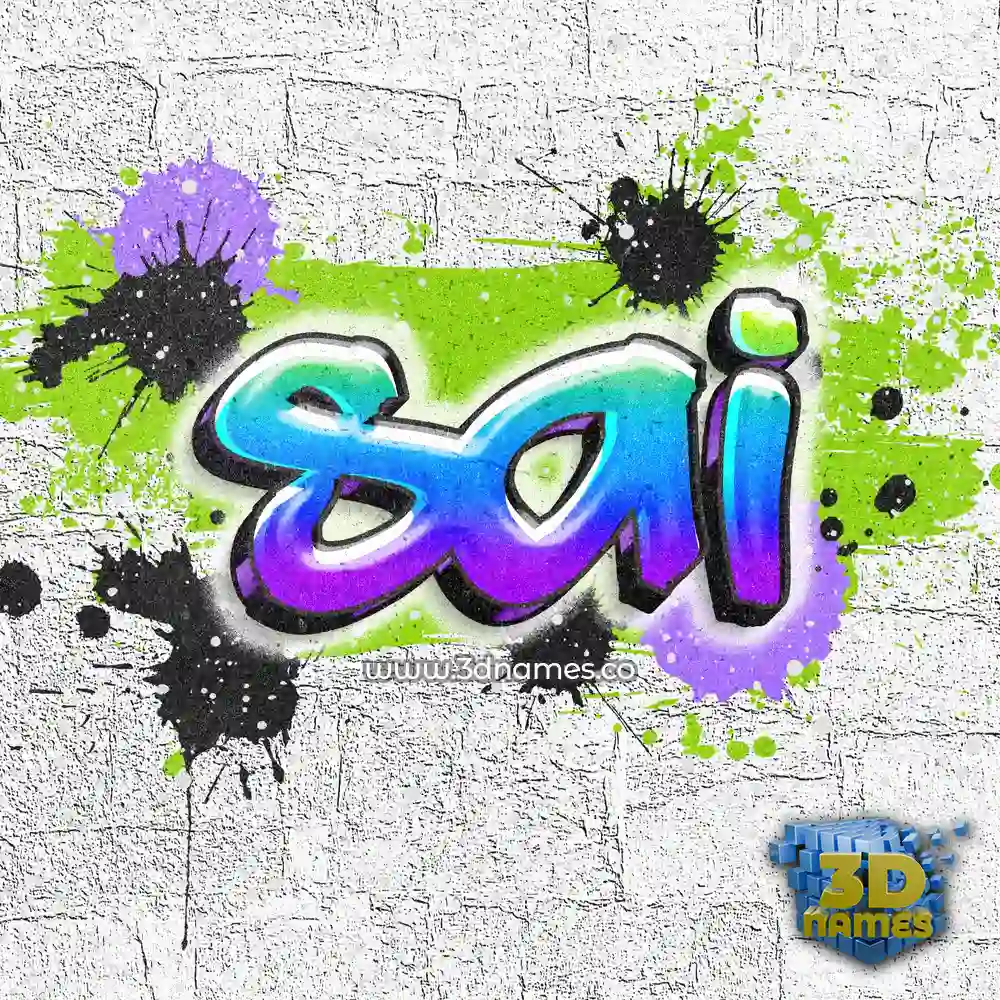 sai in Graffiti Grunge style - 3D name wallpaper