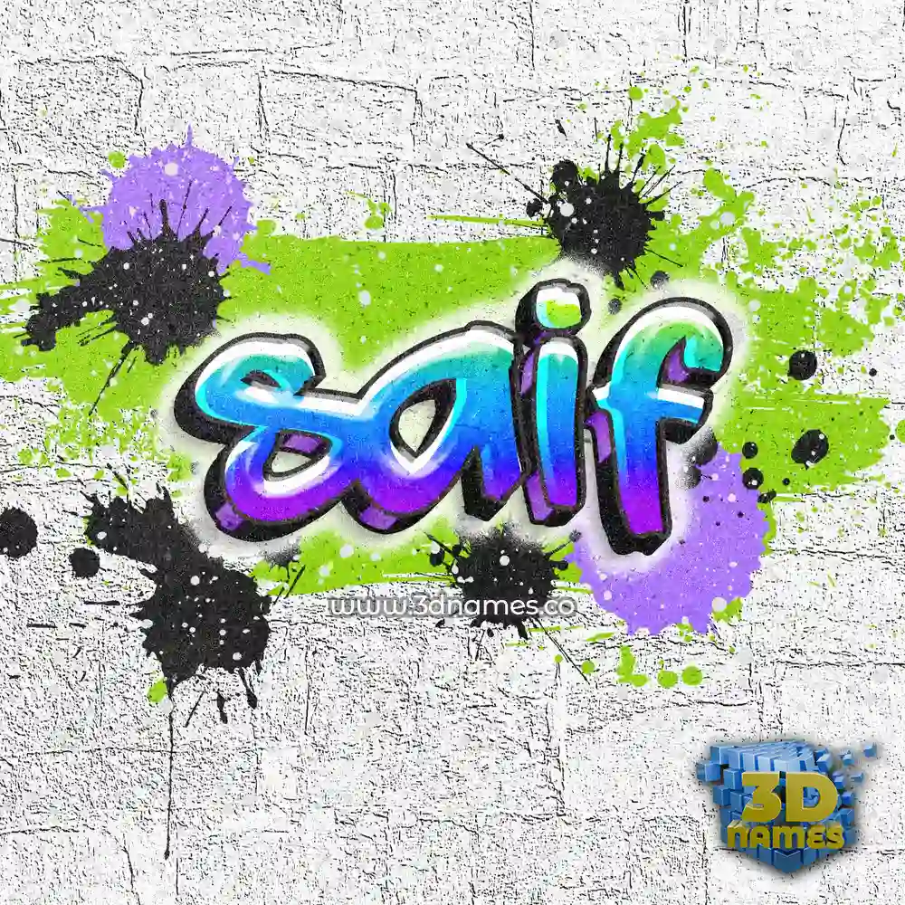 saif in Graffiti Grunge style - 3D name wallpaper