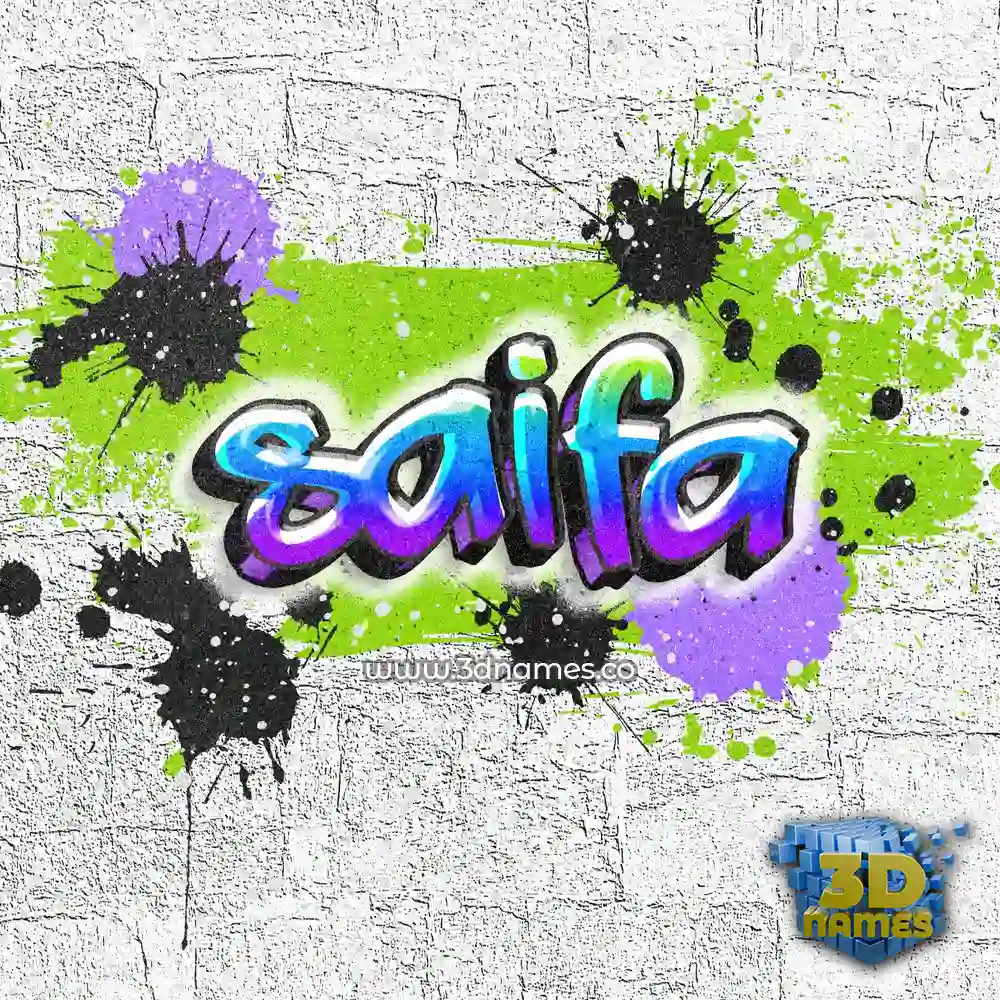 saifa in Graffiti Grunge style - 3D name wallpaper