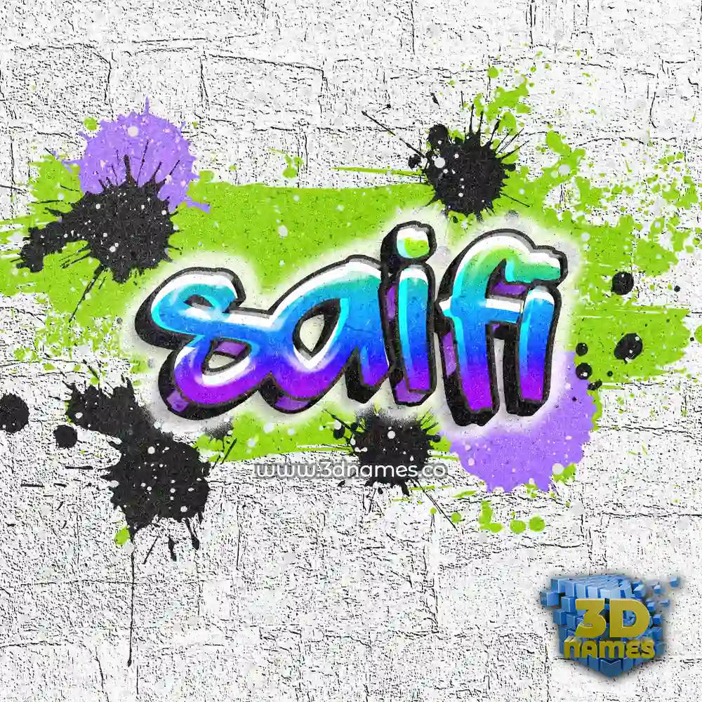 saifi in Graffiti Grunge style - 3D name wallpaper