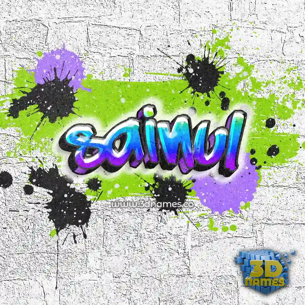 sainul in Graffiti Grunge style - 3D name wallpaper