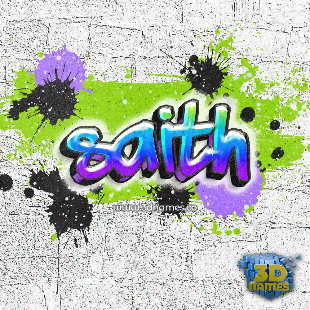 saith in Graffiti Grunge style - 3D name wallpaper
