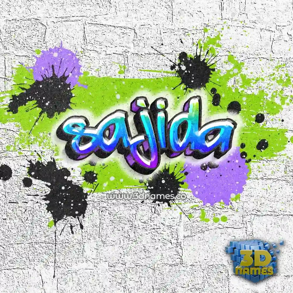 sajida in Graffiti Grunge style - 3D name wallpaper
