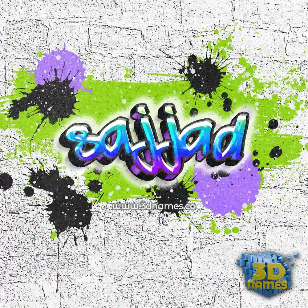 sajjad in Graffiti Grunge style - 3D name wallpaper