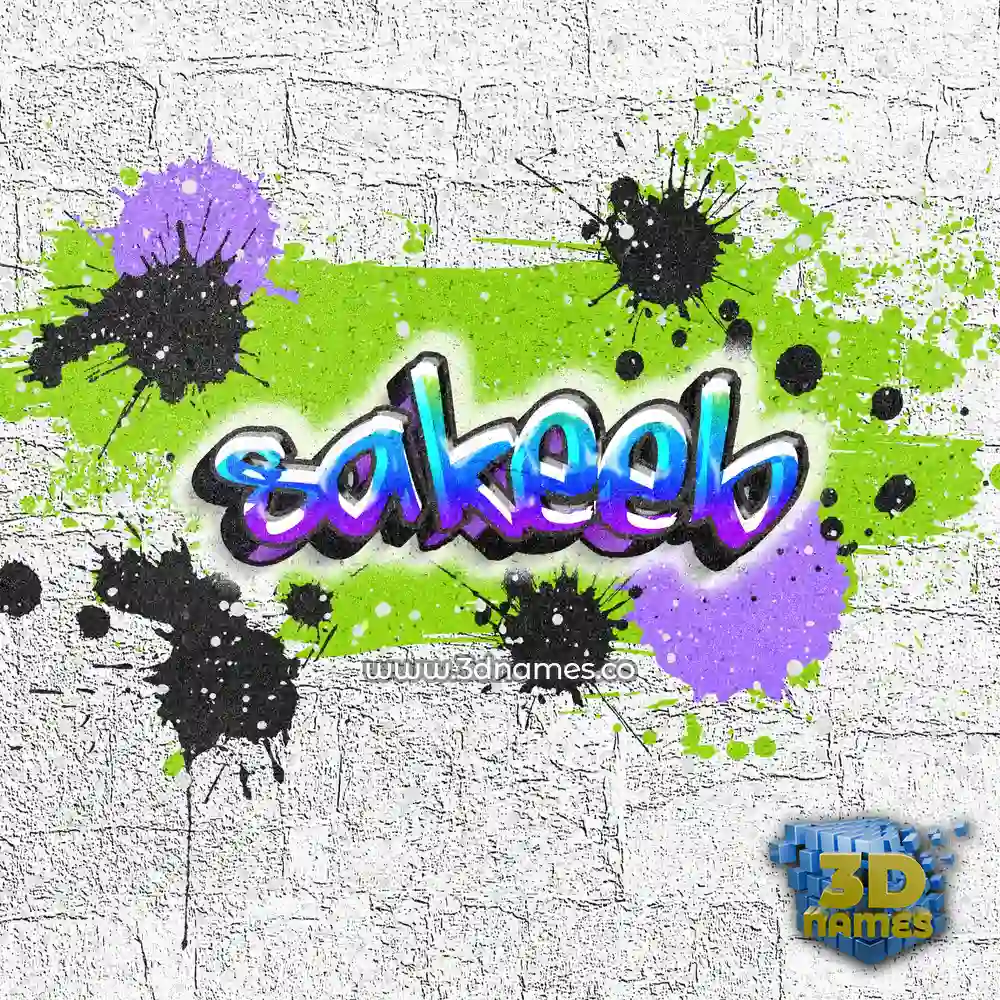sakeeb in Graffiti Grunge style - 3D name wallpaper