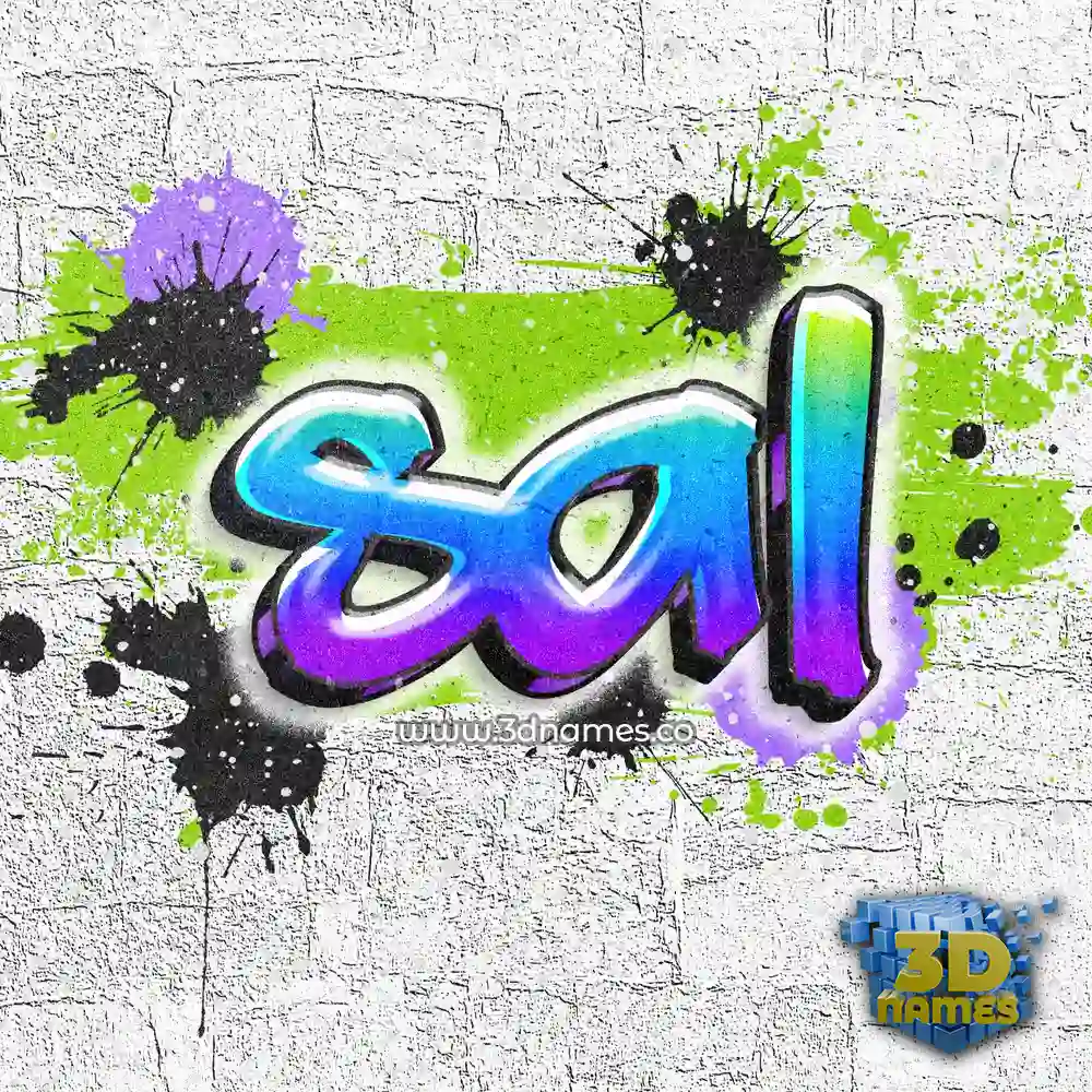 sal in Graffiti Grunge style - 3D name wallpaper