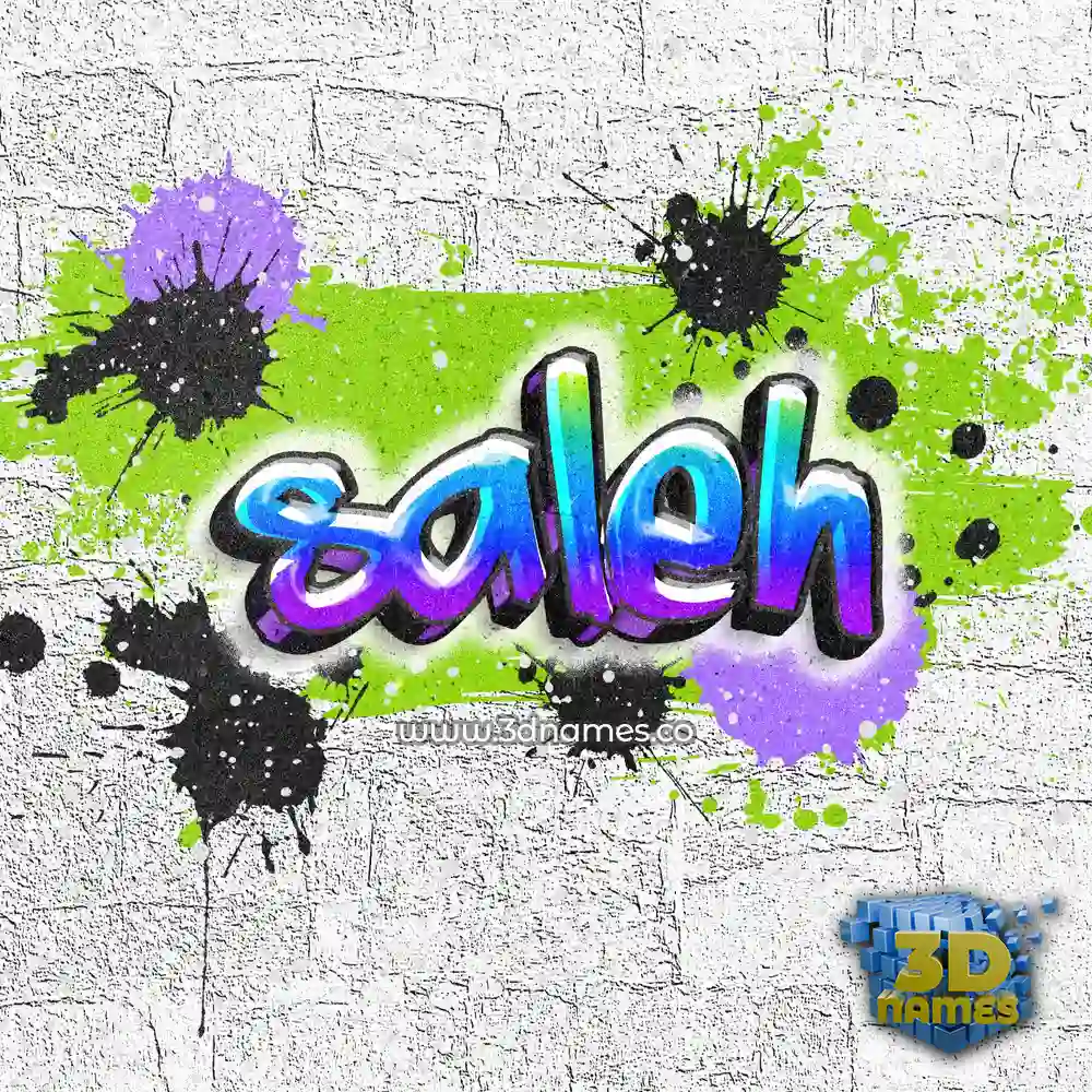saleh in Graffiti Grunge style - 3D name wallpaper