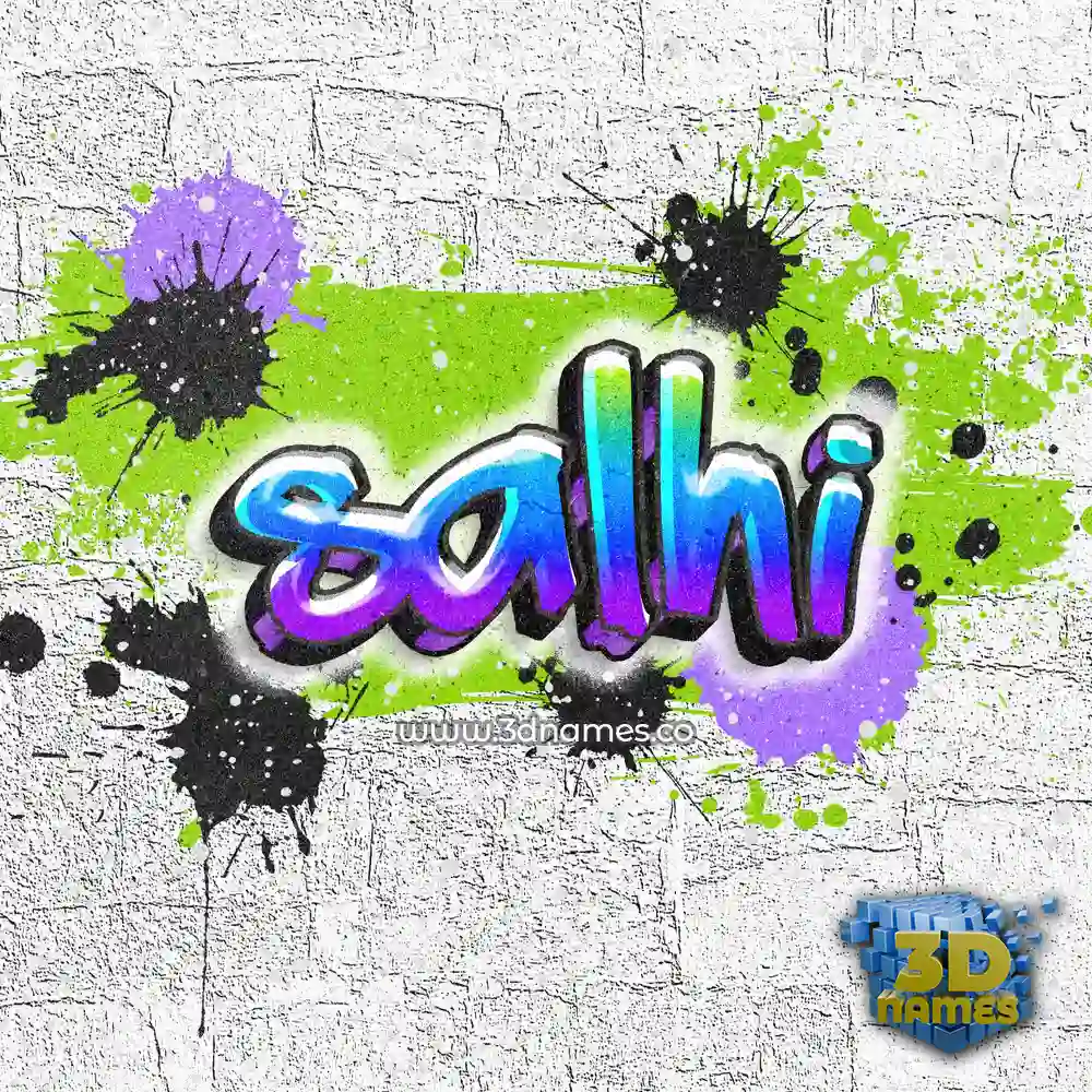 salhi in Graffiti Grunge style - 3D name wallpaper