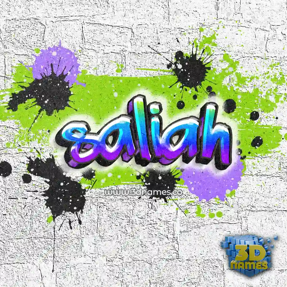 saliah in Graffiti Grunge style - 3D name wallpaper