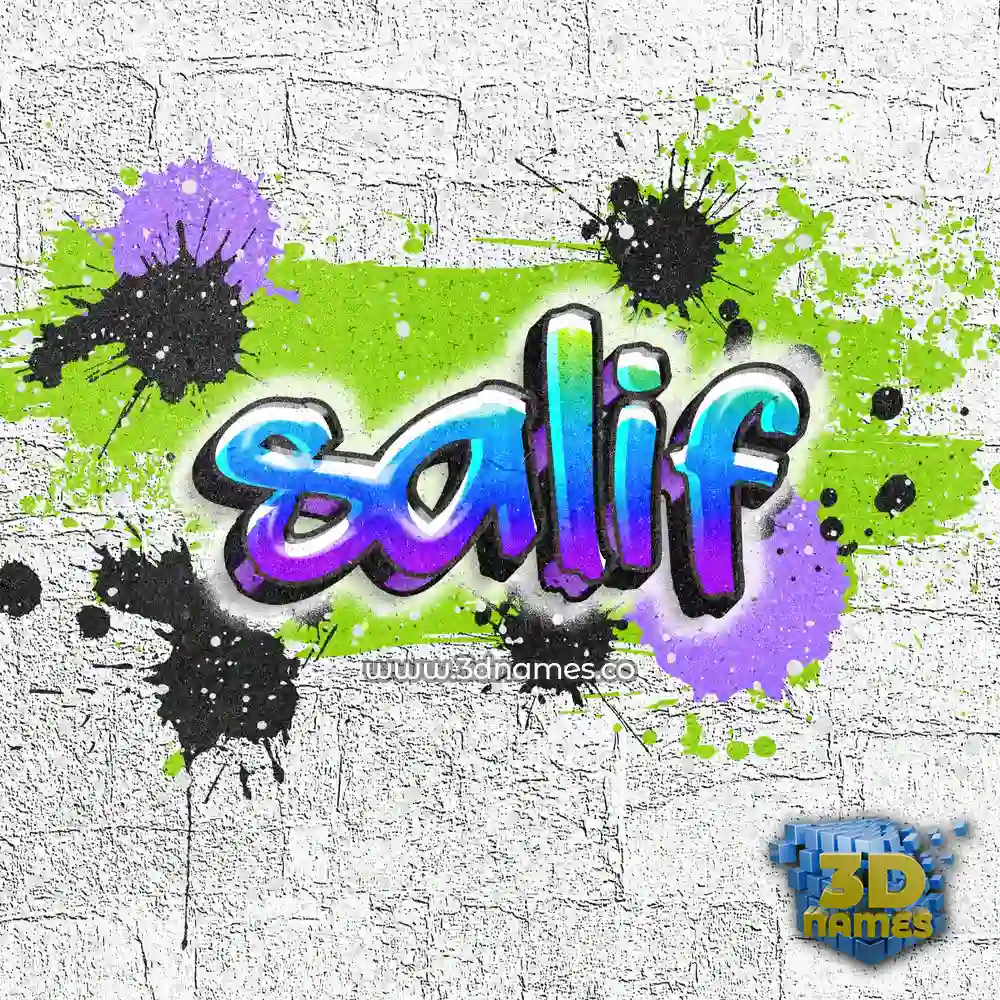 salif in Graffiti Grunge style - 3D name wallpaper