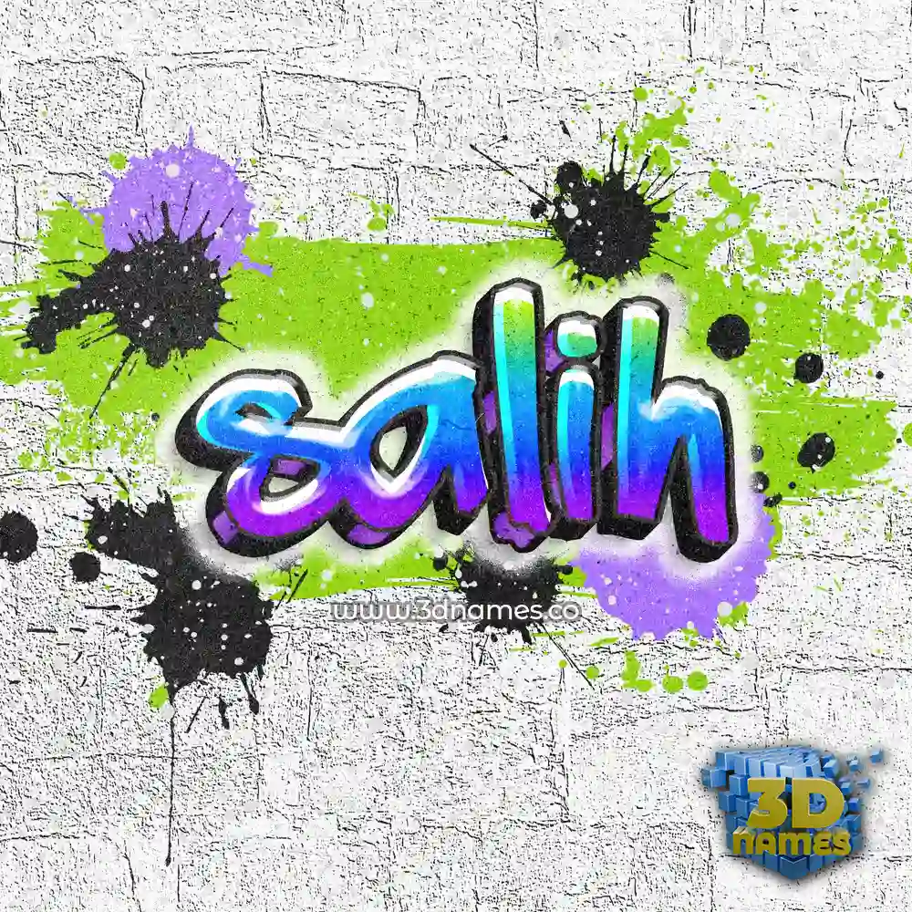 salih in Graffiti Grunge style - 3D name wallpaper