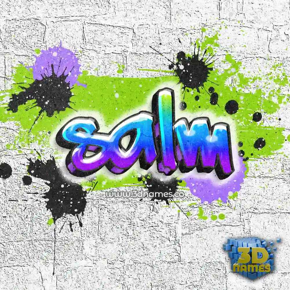 salm in Graffiti Grunge style - 3D name wallpaper