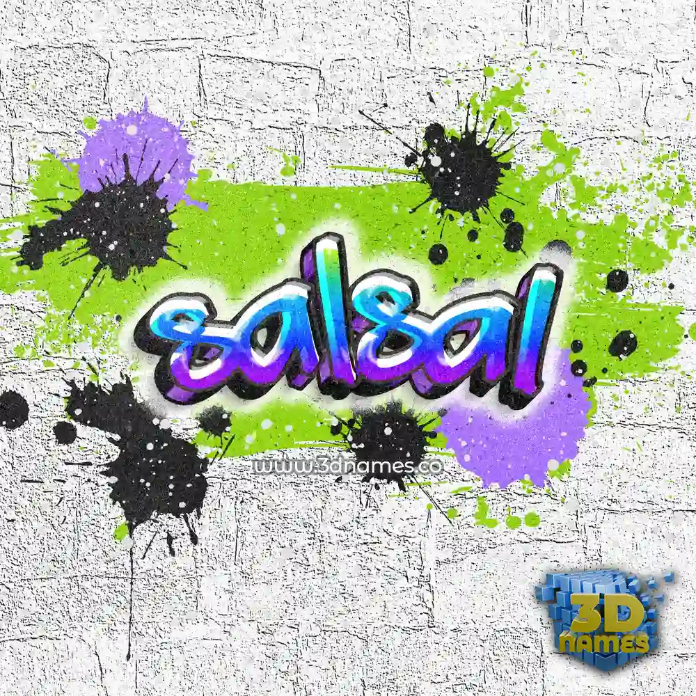 salsal in Graffiti Grunge style - 3D name wallpaper