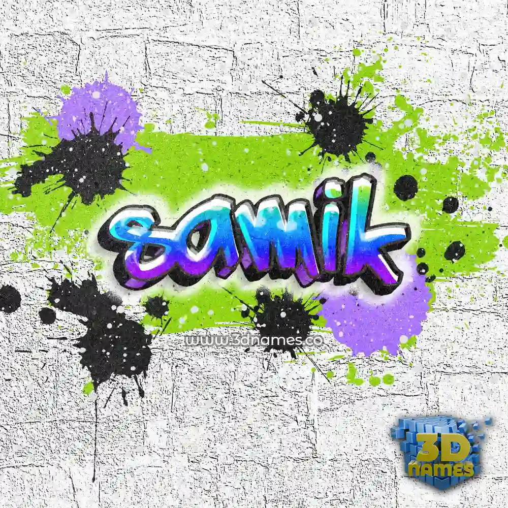 samik in Graffiti Grunge style - 3D name wallpaper