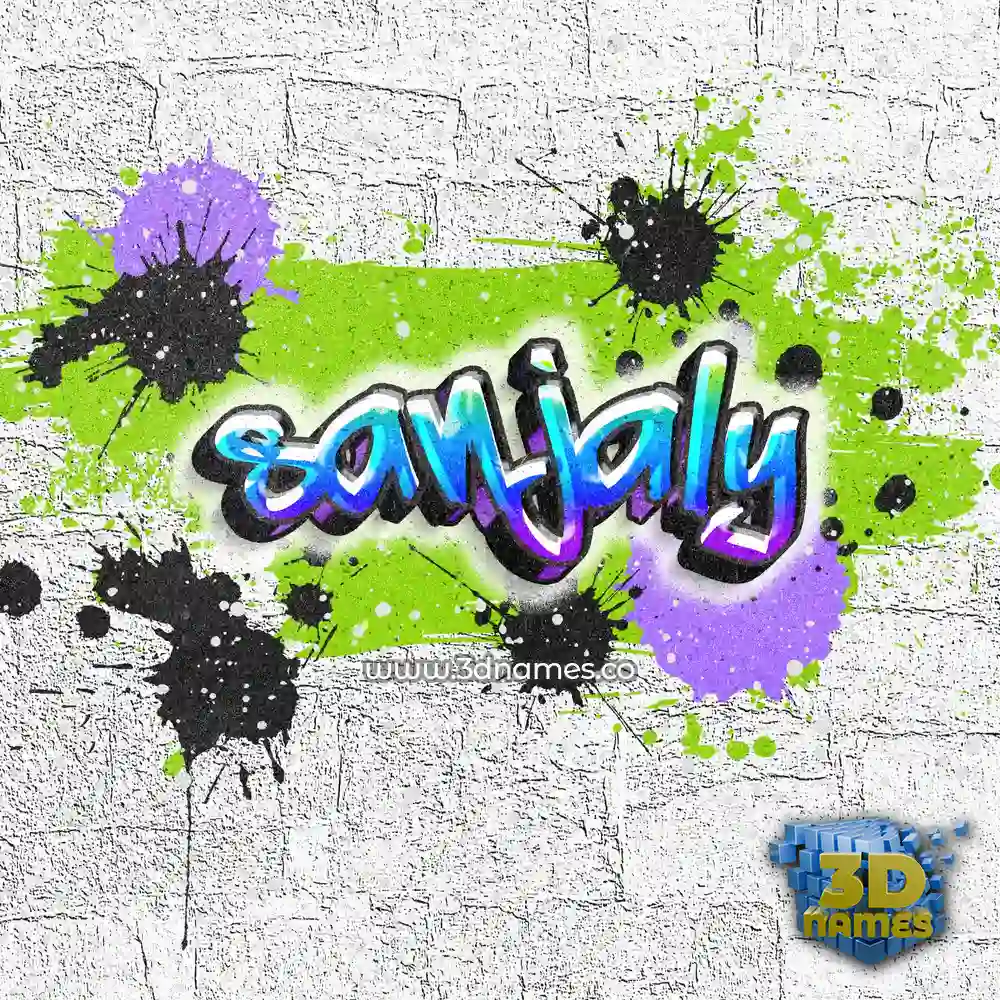 sanjaly in Graffiti Grunge style - 3D name wallpaper