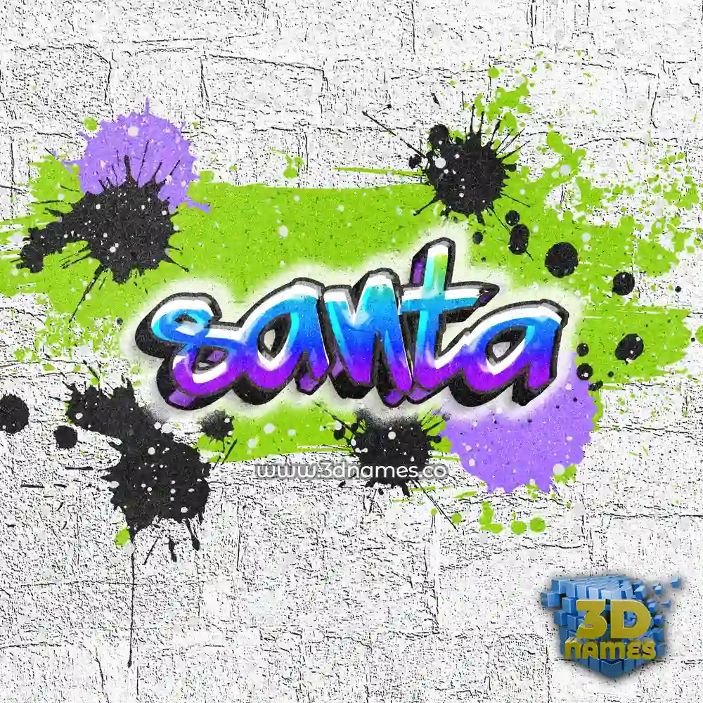 santa in Graffiti Grunge style - 3D name wallpaper