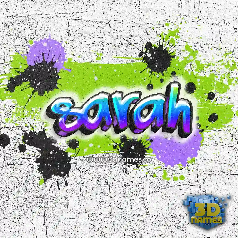 sarah in Graffiti Grunge style - 3D name wallpaper