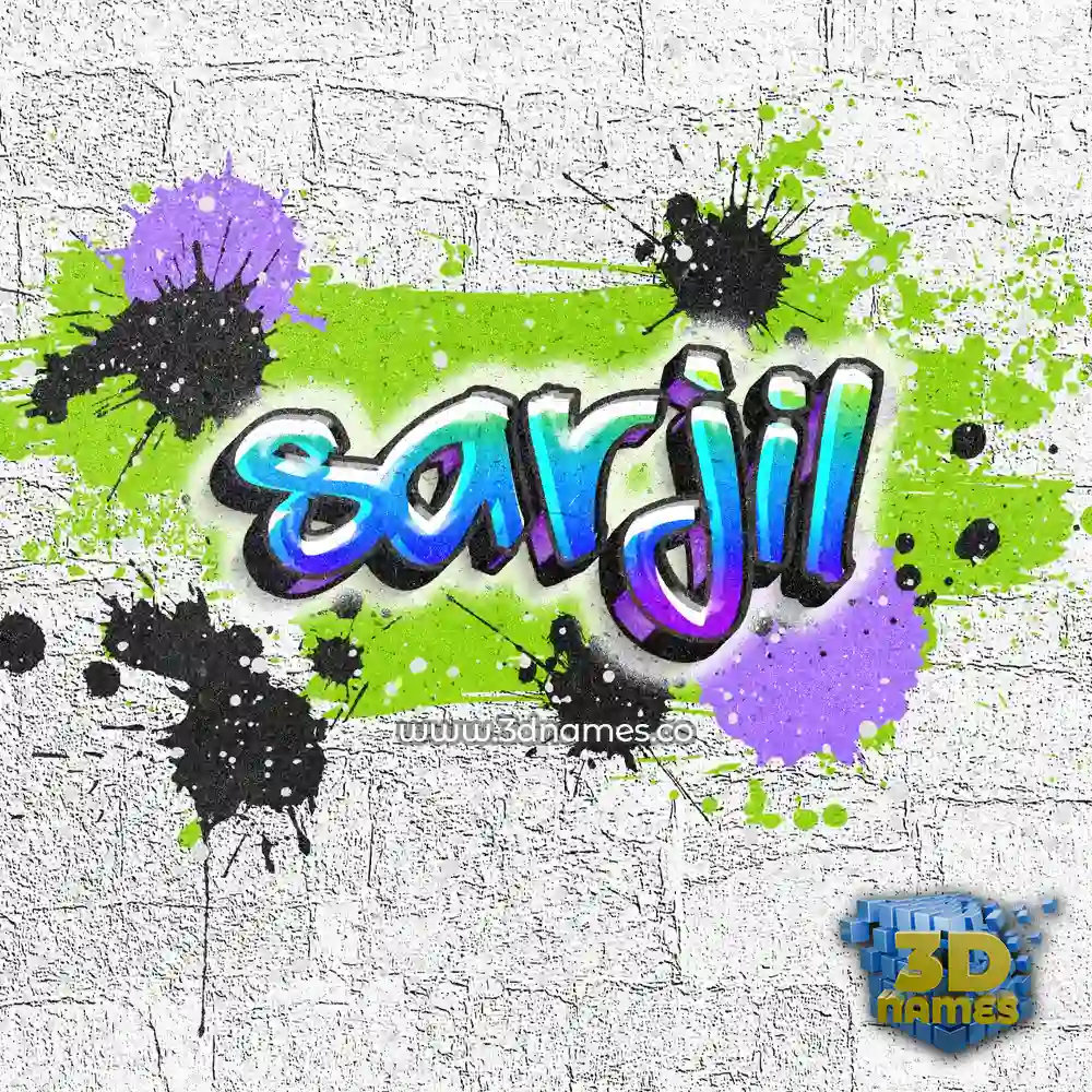 sarjil in Graffiti Grunge style - 3D name wallpaper