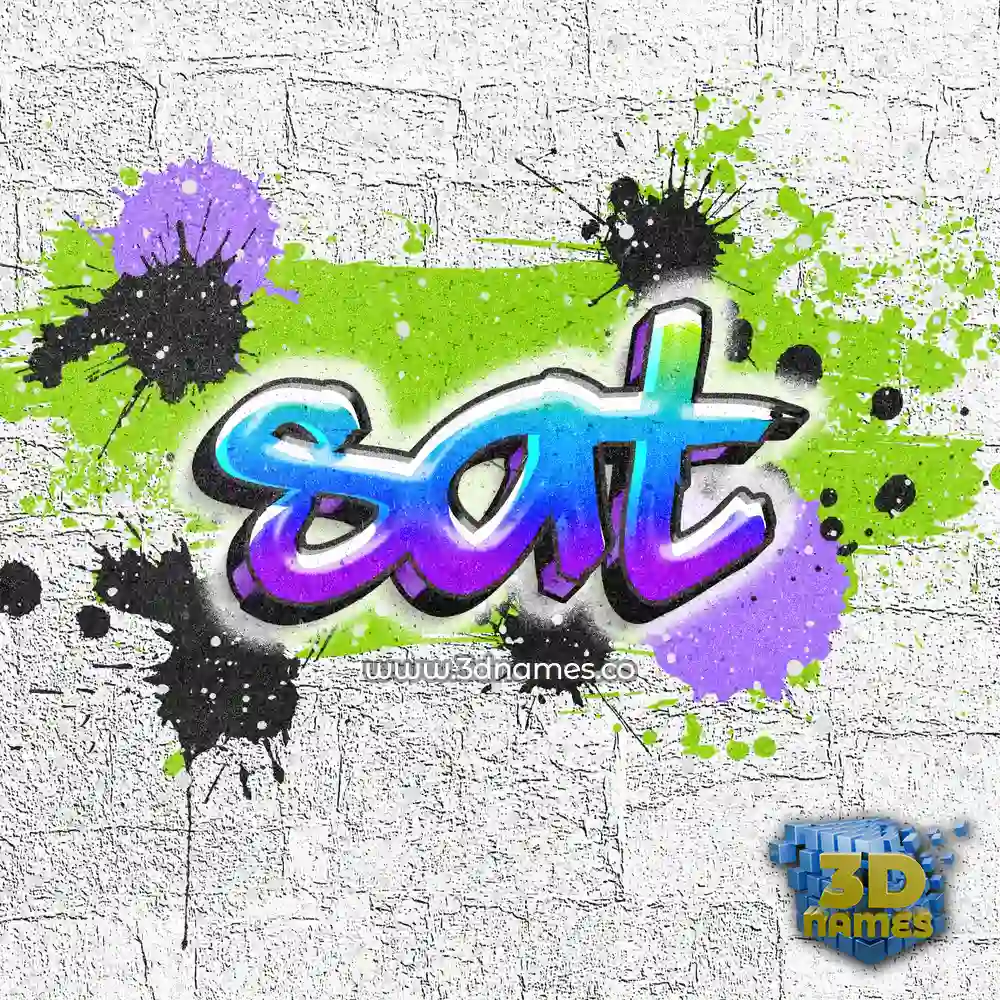 sat in Graffiti Grunge style - 3D name wallpaper