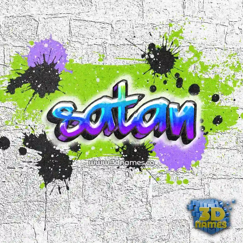satan in Graffiti Grunge style - 3D name wallpaper