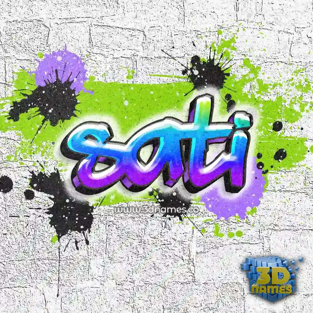 sati in Graffiti Grunge style - 3D name wallpaper