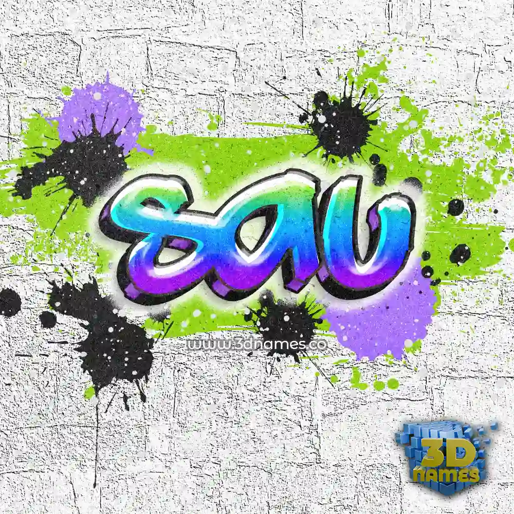 sau in Graffiti Grunge style - 3D name wallpaper