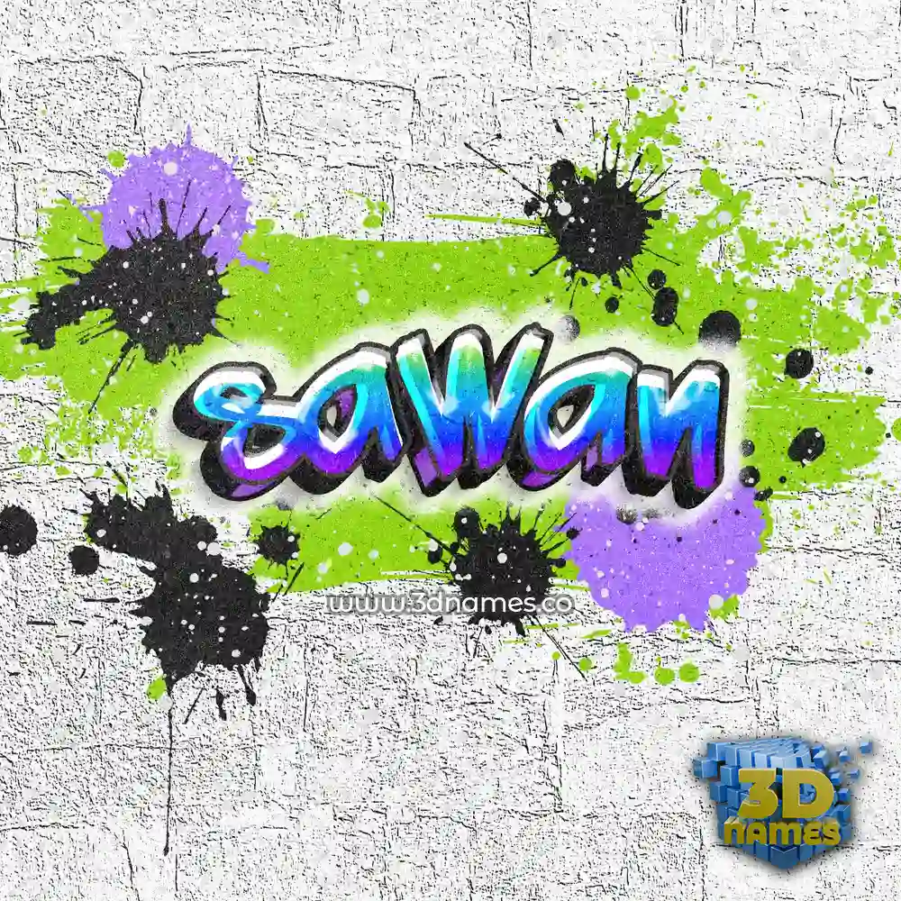 sawan in Graffiti Grunge style - 3D name wallpaper