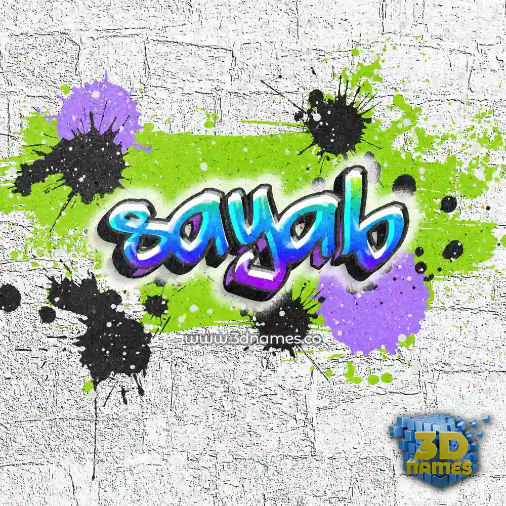 sayab in Graffiti Grunge style - 3D name wallpaper