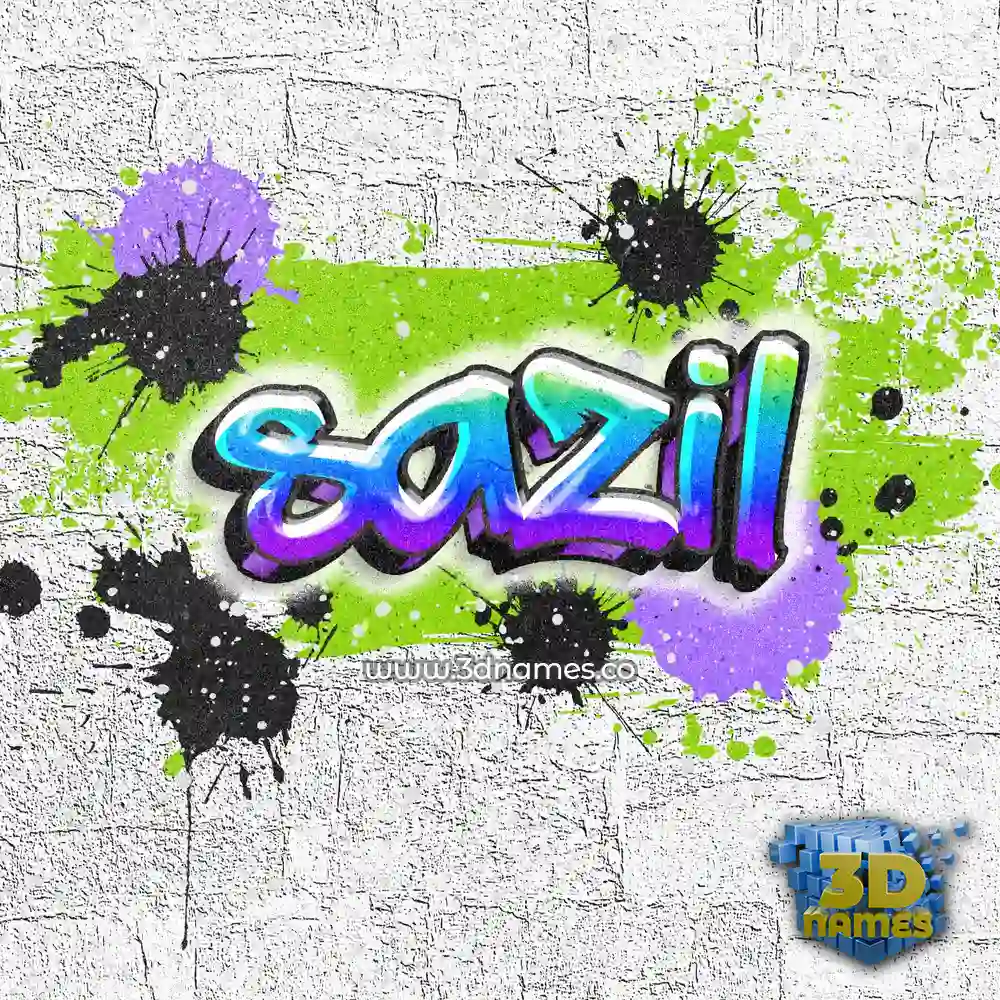 sazil in Graffiti Grunge style - 3D name wallpaper