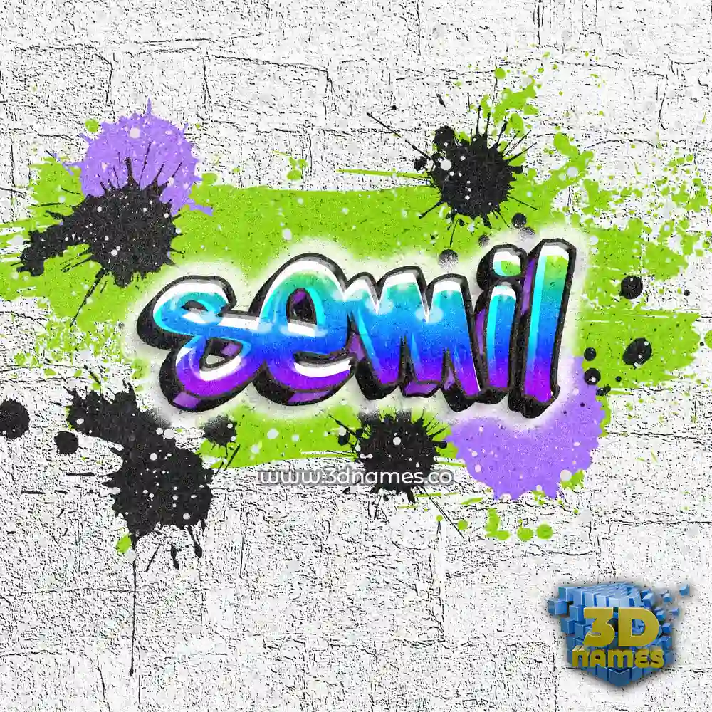 semil in Graffiti Grunge style - 3D name wallpaper
