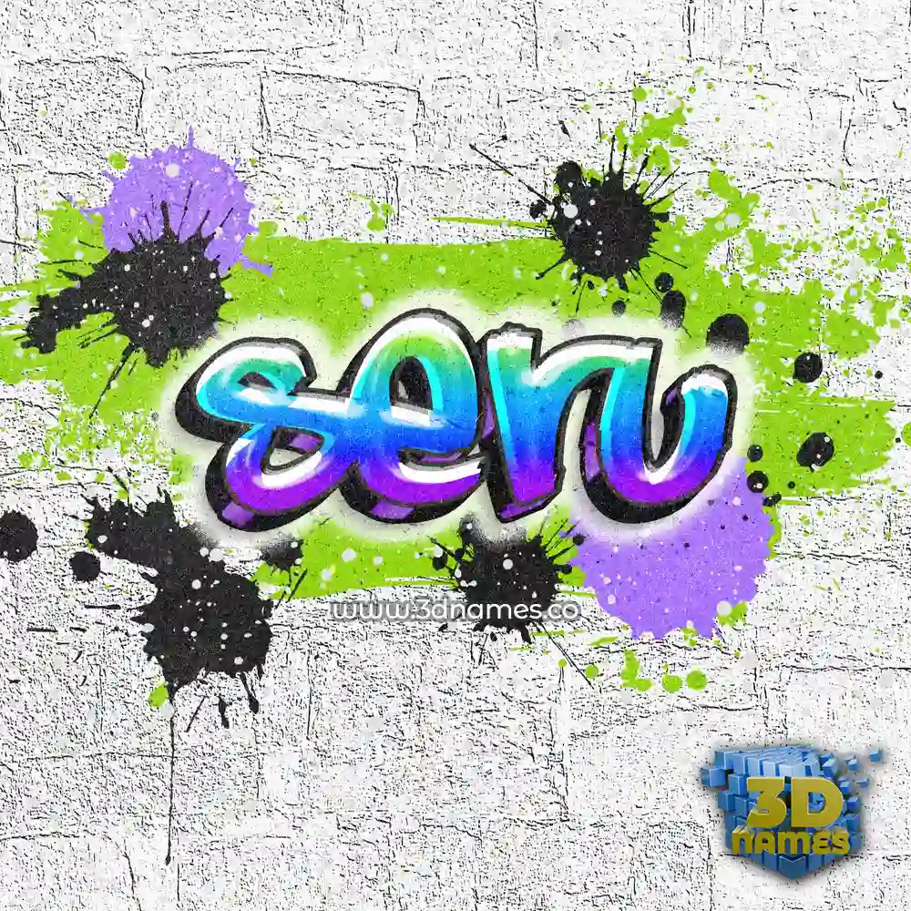 seru in Graffiti Grunge style - 3D name wallpaper