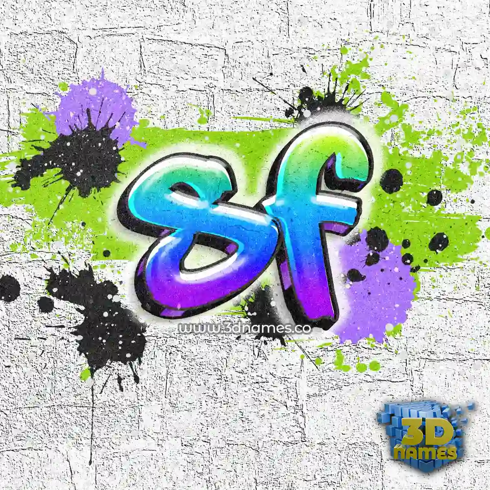 sf in Graffiti Grunge style - 3D name wallpaper