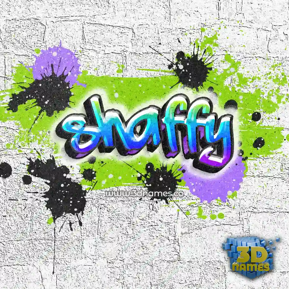 shaffy in Graffiti Grunge style - 3D name wallpaper
