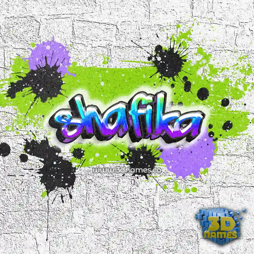 shafika in Graffiti Grunge style - 3D name wallpaper