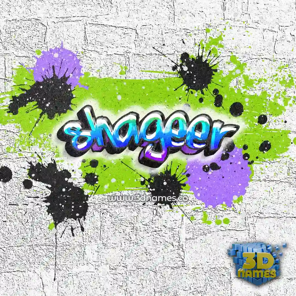 shageer in Graffiti Grunge style - 3D name wallpaper