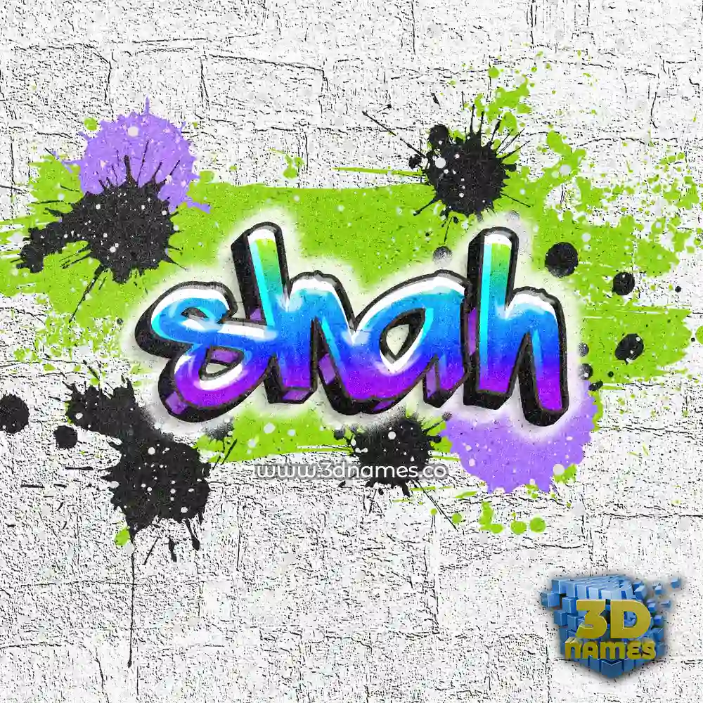 shah in Graffiti Grunge style - 3D name wallpaper