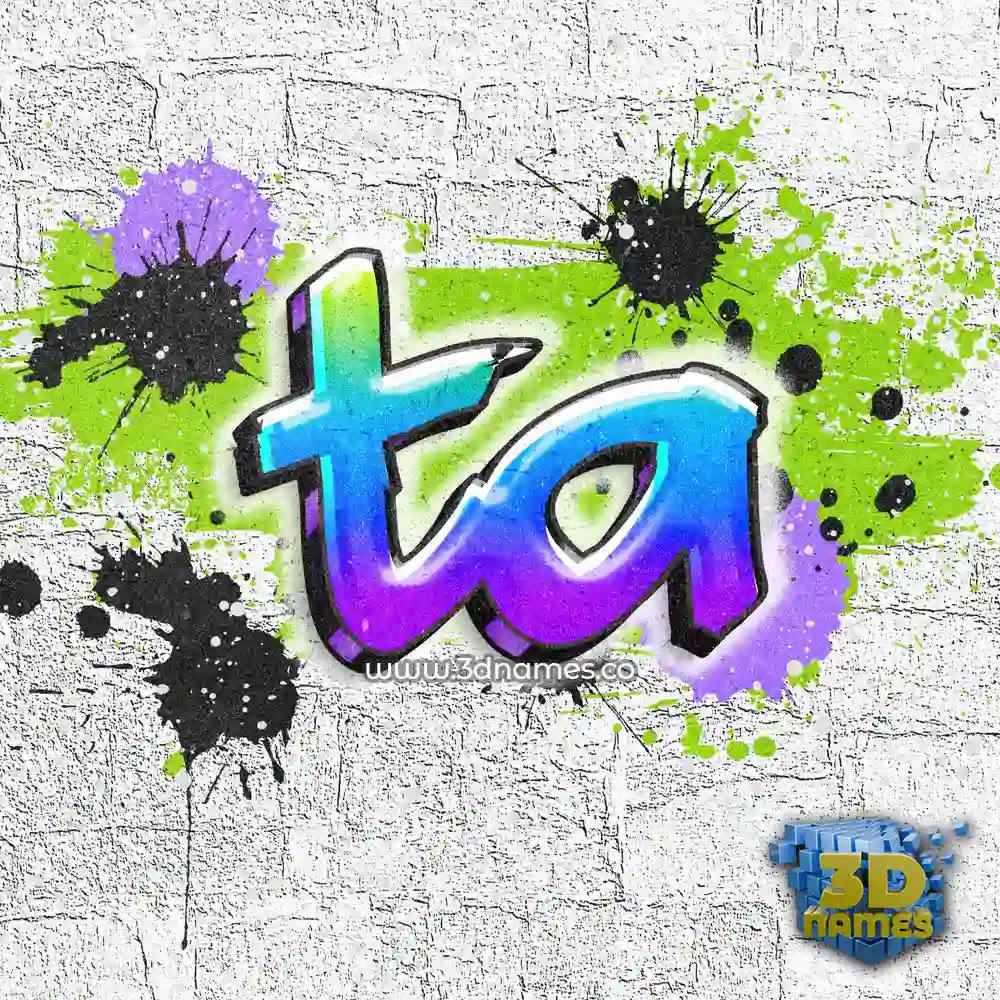 ta in Graffiti Grunge style - 3D name wallpaper