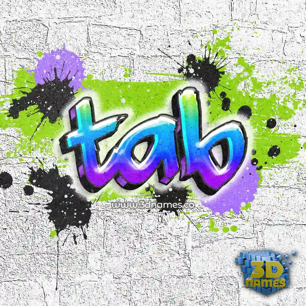 tab in Graffiti Grunge style - 3D name wallpaper