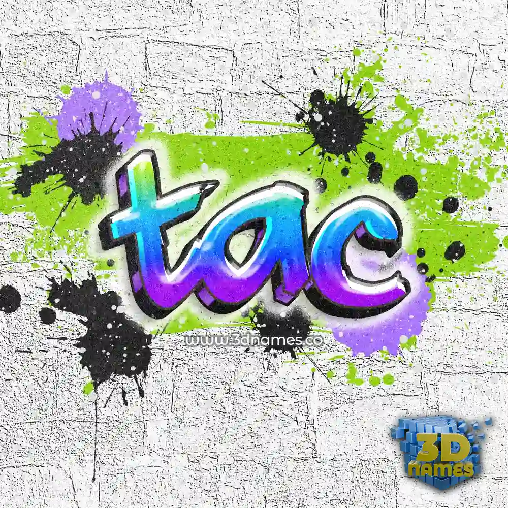 tac in Graffiti Grunge style - 3D name wallpaper