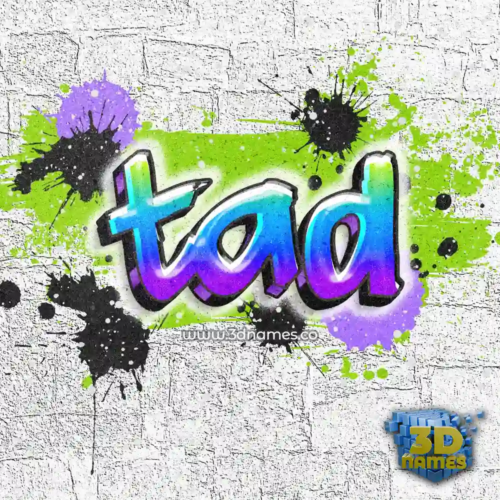 tad in Graffiti Grunge style - 3D name wallpaper