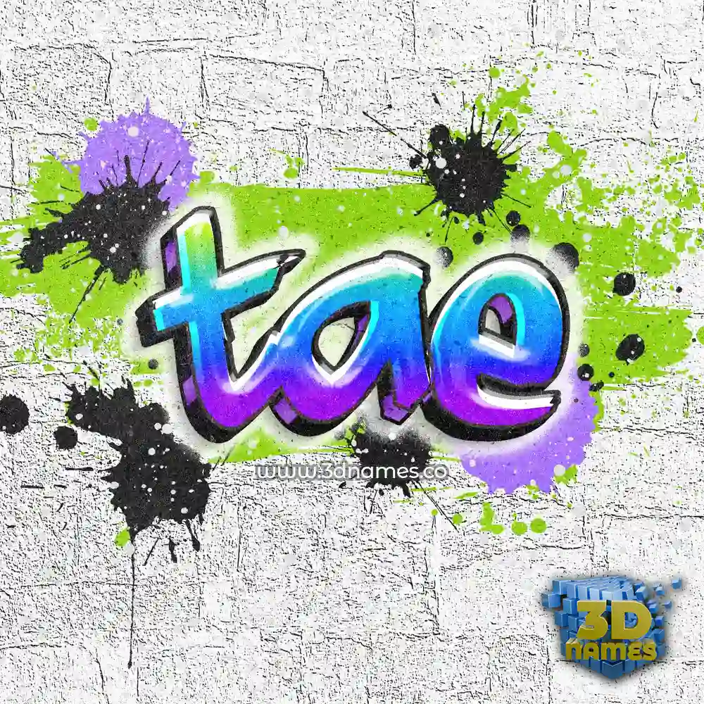 tae in Graffiti Grunge style - 3D name wallpaper