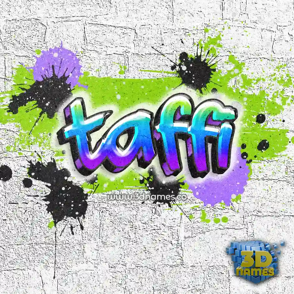 taffi in Graffiti Grunge style - 3D name wallpaper