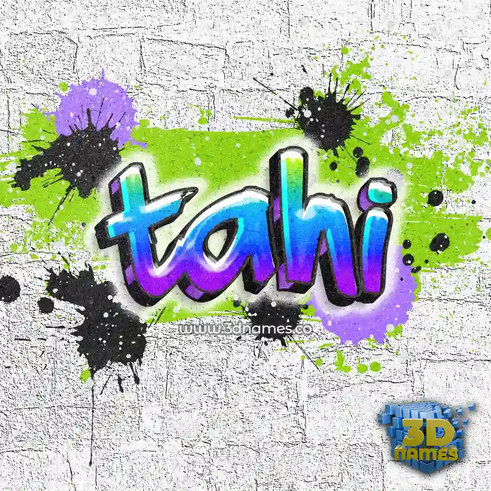 tahi in Graffiti Grunge style - 3D name wallpaper